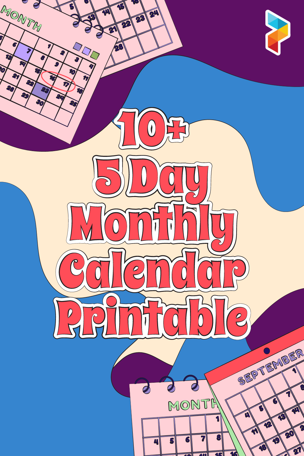5 Day Monthly Calendar 5 Day Monthly Calendar