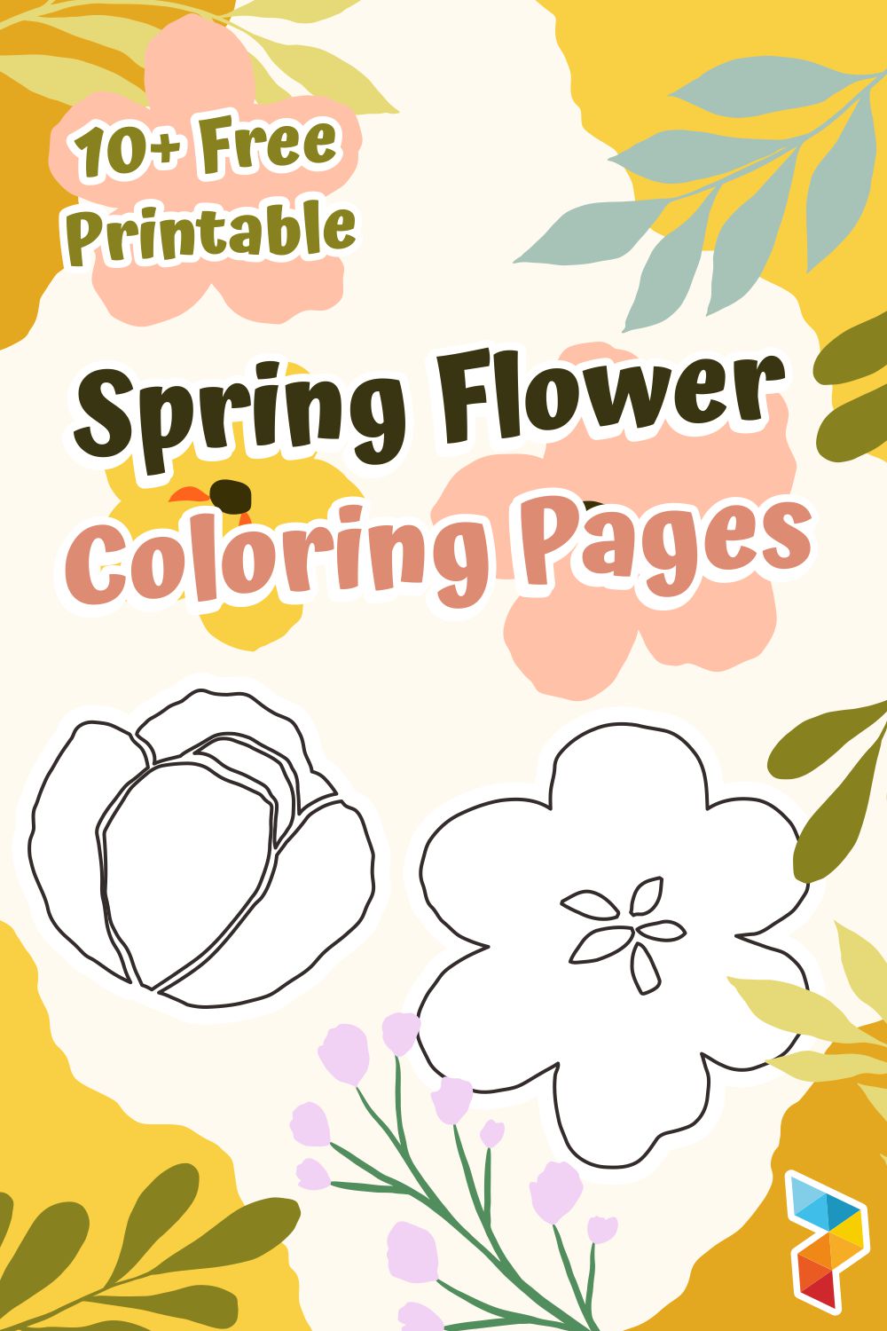 Spring Flower Coloring Pages Spring Flower Coloring Pages
